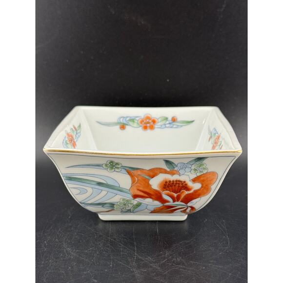 Vintage Takahashi Flora Square Bowl - Picture 1 of 7